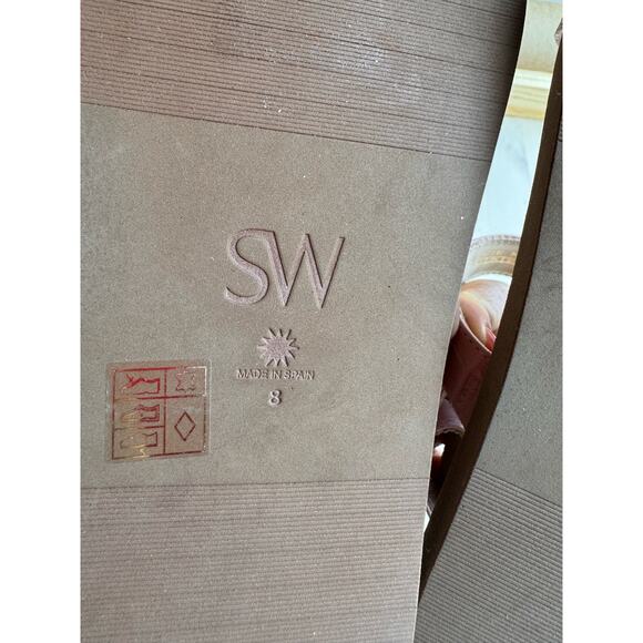 STUART WEITZMAN pink Vail Sport Croc-Embossed Leather Sandal size 8 - Picture 8 of 8